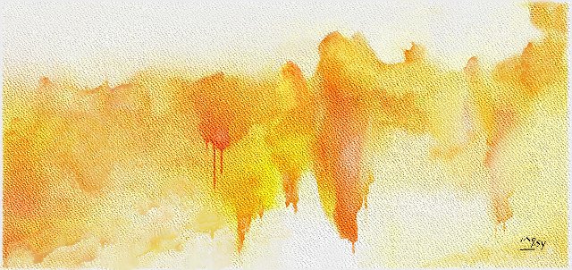 watercolour images of washed orange colours