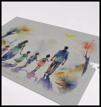 walking wide... watercolour by Inqsy... jigsaw option