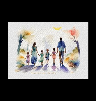 walking wide... watercolour by Inqsy... recycled paper option