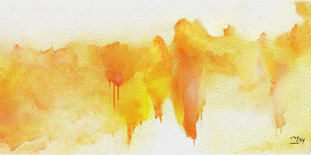 watercolour shades of washed orange colours